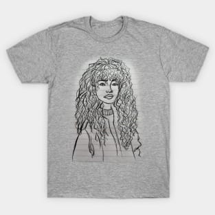 Curly Hair Sketch T-Shirt